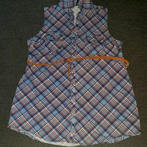 Sleeveless Plus Size Button down Dress